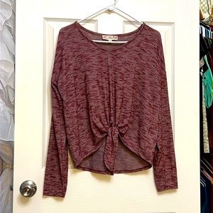 Pink republic med crop tie sweater